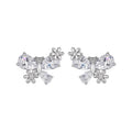 French Sparkling Zircon Butterfly Copper Clip-on Earrings For Women, Elegant Non-Pierced Ear Cuffs view 5