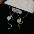 Hollow Alloy Heart Sweater Necklace Minimalist Geometric Style Clavicle Chain view 2