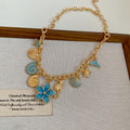 Vacation Style Alloy Zircon Flower Geometric Ocean Collarbone Necklace For Women view 4