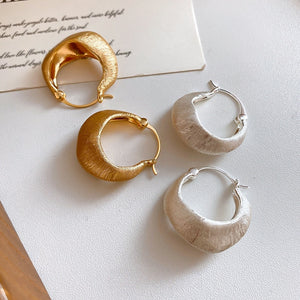 Vintage Minimalist Copper Geometric Round Hoop Ear Cuff Earrings For Women