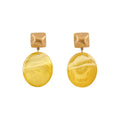 Summer Textured Resin Oval Geometric Stud Earrings, Sweet Dopamine Vacation Style view 5
