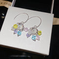 Rainbow Tone Hollow Floral Artificial Crystal Hook Earrings For Women Vacation Style view 2