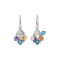 Rainbow Tone Hollow Floral Artificial Crystal Hook Earrings For Women Vacation Style view 5