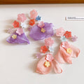 Chiffon Flower Resin Stud Earrings For Women Sweet Summer Vacation Style Floral Ear Jewelry view 2