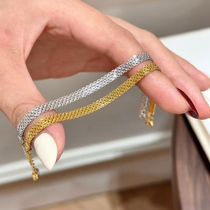 Vintage Metal Round Hollow Bracelet For Women