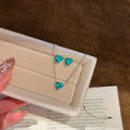 Korean Sparkling Zircon Heart Copper Jewelry Set With Stud Earrings Necklace Bracelet view 2