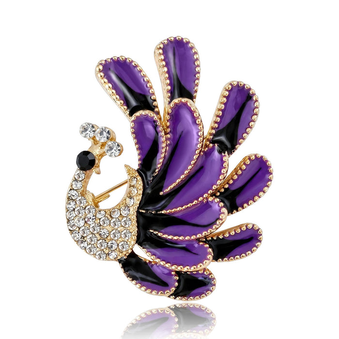 Alloy Enamel Peacock Brooch Pin For Fashion Animal Clothing Decoration