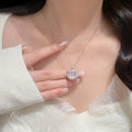 Korean Style Copper Zirconia Bow Necklace, Light Luxury Geometric Sweet Collarbone Jewelry view 3