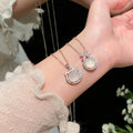 Korean Style Copper Zirconia Bow Necklace, Light Luxury Geometric Sweet Collarbone Jewelry view 2