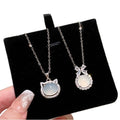 Korean Style Copper Zirconia Bow Necklace, Light Luxury Geometric Sweet Collarbone Jewelry view 5