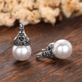 Vintage Micro Pave Faux Pearl Geometric Heart Ear Cuff For Women, Elegant Fashion Jewelry Earrings view 3