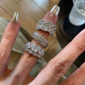 Heavy Row Rhinestone Minimalist Ring For Women view 1