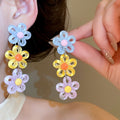 Sweet Dopamine Resin Flower Necklace And Stud Earrings Jewelry Set For Summer Vacation Style view 3
