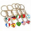 Alloy Enamel Heart Flag Charm With 25mm Key Ring For DIY Jewelry Keychain Accessories view 5