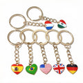 Alloy Enamel Heart Flag Charm With 25mm Key Ring For DIY Jewelry Keychain Accessories view 1