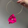 Sweet Cool Floral Pearl Iron Choker Necklace For Women Fashion Niche Flower Design view 3