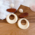 Artistic Minimalist Resin Oval Stud Earrings Geometric Round Design Fashion Ear Jewelry view 2