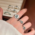 Sparkling Zircon Resin Round Open Ring For Women view 3