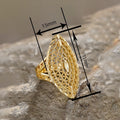 Metal Palace Style Hollow Ring For Women, Marquise Triangle Arrangement French Fashion Jewelry view 4