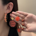 Sport Style Mini Basketball Drop Earrings Fashion Personality Lightweight Ear Jewelry view 2