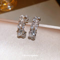 Light Luxury Resin Zircon Bubble Round C Shape Drop Earrings For Women view 4