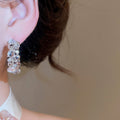 Light Luxury Resin Zircon Bubble Round C Shape Drop Earrings For Women view 3