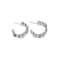 Light Luxury Resin Zircon Bubble Round C Shape Drop Earrings For Women view 5