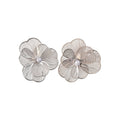 Iron Hollow Flower Pearl Clip-on Earrings Minimalist Light Luxury Floral Ear Jewelry For Women view 5