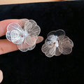 Iron Hollow Flower Pearl Clip-on Earrings Minimalist Light Luxury Floral Ear Jewelry For Women view 4