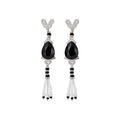 French Vintage Rhinestone Teardrop Faux Pearl Stud Earrings For Elegant Evening Dresses view 5