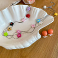 2026 New Dopamine Resin Flower Necklace And Earrings Jewelry Set Sweet Cute Floral Design view 4