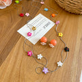 2026 New Dopamine Resin Flower Necklace And Earrings Jewelry Set Sweet Cute Floral Design view 2