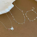 Sweet Cool Copper Cat Zircon Pendant Crystal Necklace Bracelet Jewelry Set view 1