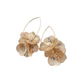 Minimalist Metal Hollow Flower Pendant Drop Earrings With Ear Hooks Elegant Floral Design view 5