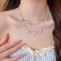 Shimmering Rhinestone Shell Starfish Alloy Necklace For Women Island Vacation Collarbone Chain view 1