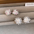 Light Luxury Copper Firework Flower Square Sugar Stud Earrings For Women view 2