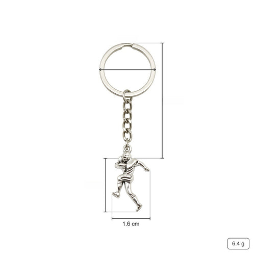 Zinc Alloy Football Player Keychain Sports Bag Charm Gift
