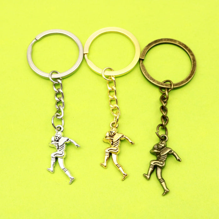 Zinc Alloy Football Player Keychain Sports Bag Charm Gift