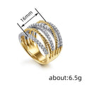 Two Tone Spiral Twist Braided Ring For Women, Light Luxury Thin Edge Electroplated Metal Jewelry view 4