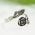 Women's Vintage Rose Flower Oil Painting Ring Adjustable Open Band Minimalist Jewelry view 3