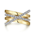Two Tone X Cross Ring For Women, Light Luxury Minimalist European Style Fashion Jewelry view 1