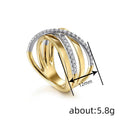 Two Tone X Cross Ring For Women, Light Luxury Minimalist European Style Fashion Jewelry view 4