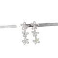 French Style Silver Tone Hollow Flower Copper Stud Earrings For Women, Fashion OL Floral Jewelry view 5