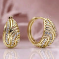 Geometric Hollow Pattern Zircon Ear Cuffs, Niche Totem Fine Earrings For Women Jewelry view 1