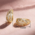 Geometric Hollow Pattern Zircon Ear Cuffs, Niche Totem Fine Earrings For Women Jewelry view 4