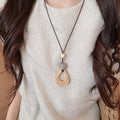 Vintage Bohemian Woven Resin Beaded Geometric Pendant Necklace For Women Vacation Style Collarbone Jewelry view 3