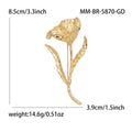 Elegant Smooth Alloy Tulip Brooch Pin For Suits And Dresses view 6