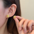 Sterling Silver Pin 18K Real Gold Plated Zircon Resin Firework Stud Earrings For Women view 2