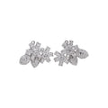 Light Luxury Copper Zircon Flower Bow Clip-on Earrings For Women No Piercing Ear Cuffs view 5