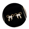 Sweet Bowknot Zircon Stud Earrings Niche Designer Commuter Dating Versatile Earrings For Women view 2